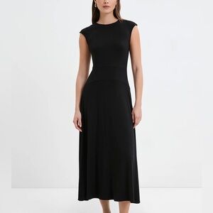 Elegant Black Maxi Dress - Sleeveless High Neck